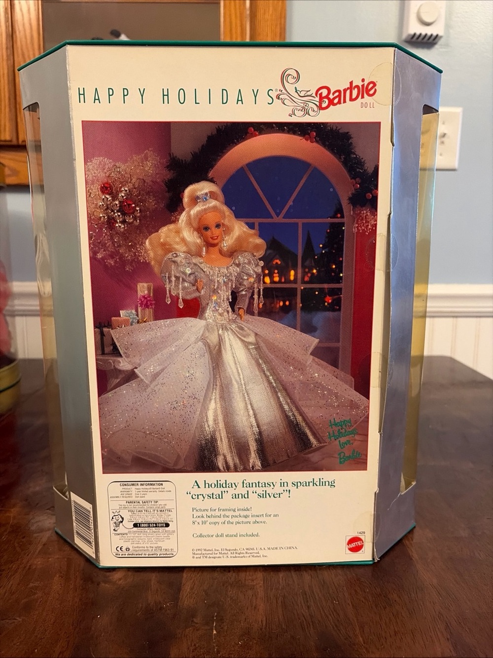 1992 Happy Holiday Barbie Vintage Christmas Barbie SEALED IN BOX Mattel 1429 - Picture 5 of 6